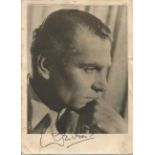 Laurence Olivier signed scruffy 7 x 5 b/w photo, few small tears and marks to reverse, hence