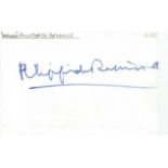 Baroness Phillipa De Rothschild signed 6 x 4 white card to Mike or Michael. Good Condition. All