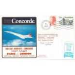 British Airways Official signed Concorde flown cover. Paris, London, 7 May 1983, flown GBOAE, Signed