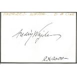 Andzrej Wajda signed album page. 6 March 1926, 9 October 2016 was a Polish film and theatre