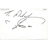 Derek Nimmo signed 6 x 4 white card to Mike or Michael. Good Condition. All signed items come with