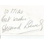 Desmond Llewellyn Q James Bond irregularly shaped autograph to Mike fixed to 6 x 4 white card,