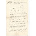 Historian Henry Hallam hand written 2 page letter. Note at top says written with left hand after