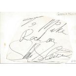 Shakin Stevens irregularly shaped autograph to Mike fixed to 6 x 4 white card. Good Condition. All