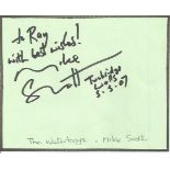 Mike Scott from The Waterboys signed album page. Dedicated Scottish singer, songwriter and musician.