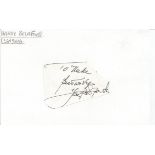 Harry Belafonte irregularly shaped autograph to Mike fixed to 6 x 4 white card. Good Condition.