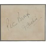 Peter Brough signed album page. Good Condition. All signed items come with our certificate of