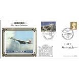 Concorde Capt. Ron Wedner signed 2003 Benham official Concorde FDC with Maldives Concorde stamp