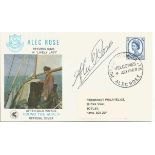 Alec Rose signed Lively Lady 1968 Yacht cover Welcome Portsmouth Postmark. Royal Navy during World