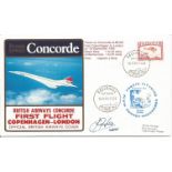 British Airways Official signed Concorde flown cover. Copenhagen, London, 18 Sept. 1982, flown