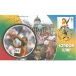 Daley Thompson signed London Wins Benham single stamp official FDC. Good Condition. All signed items