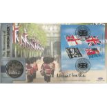 Gen Sir M Walker signed Flags and Ensigns Union Jack Benham 2001 official coin FDC PNC. C01/92