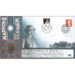 Marconi Wireless Benham official 2001 coin FDC PNC. C01/93. GB & Canada stamp and postmark with £2