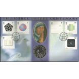 Nobel Prizes 2001 Benham official coin FDC PNC. Mother Teresa Illustration C01/91 full set of stamps