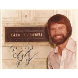 Glen Campbell signed 10x8 colour photo dedicated to John Best wishes. Died 2017 American singer,