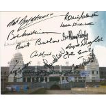 Wembley Stadium 8x10 Photo multi signed by 14 Wembley Legends during private signing sessions