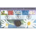 Occasions 2002 Benham official coin FDC PNC. C02/97 full set of stamps with 1 Crown Gibraltar coin