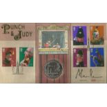 Alan Coren signed Punch and Judy Benham 2001 official coin cover FDC PNC. C01/90 full set of