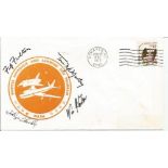 Space Shuttle Approach Landing Test 1977 cover signed by crew of Boeing 747 shuttle carrier craft.
