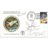 STS55 Space Shuttle Astronauts crew member hand signed 1993 Kennedy Space Center launch cover.