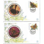 Butterfly Benham FDC collection. 26 covers in burgundy Benham album. Good Condition. All signed