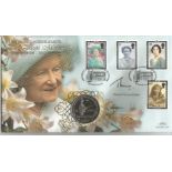 Viscount Thurso signed Queen Mother Benham 2002 Official coin FDC PNC. C0/101 full set stamps with