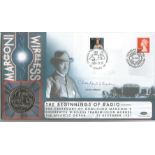 Charles Wheeler signed Marconi Wireless Benham official 2001 coin FDC PNC. C01/93. GB & Canada stamp