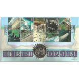 Coastlines 2002 Benham coin FDC PNC. C02/98 full set of stamps with Gibraltar Year of the Ocean 1