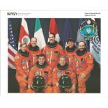 Loren Shriver NASA Astronaut signed Space Shuttle mission crew 10 x 8 colour litho photo from