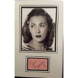 Dame Vera Lynn autographed presentation. An authentic autograph matted with a nice 10 x 8 inch, 20 x