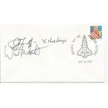 STS87 Astronauts signed 1997 US FDC Winston E. Scott, Leonid Kadenyuk and back up Dr Y Pustovyi.