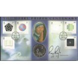 Nobel Prizes 2001 Benham official coin FDC PNC. Nelson Mandella Illustration C01/91 full set of