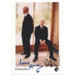 Erasure Synth Pop Duo Fully Signed 5x7 Promo Photo. Good Condition. All signed items come with our