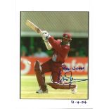 Brian Lara signed 10 x 8 Cricket photo 12th April 2004 400 not out innings AK134. Good Condition.