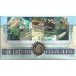 Coastlines 2002 Benham coin FDC PNC. C02/98 full set of stamps with Gibraltar Traders of the World 1