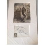 Richard Widmark signature piece, mounted below b/w photo. 1914 - 2008 was an American film, stage,