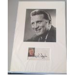 Kirk Douglas signature piece below b/w photo. Mounted to approx. size 16x12. December 9, 1916 is