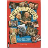 Multi-signed Life in the Street - Coronation Street - past and present hardback book. Signed by 9 on