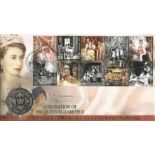 Coronation of Queen Elizabeth II 50th anniversary coin Benham official FDC PNC. 1 crown coin