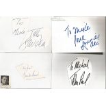 Entertainment signed 6x4 white index card collection. 16 cards. Some have irregular cut pieces