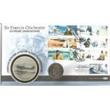 Sir Francis Chichester Extreme Endeavours coin Benham official FDC PNC. 1 half crown coin inset.