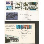 GB FDC cover collection 90+ covers. Range of dates going back to the 1960s. Includes Battle of