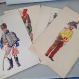 4 original Water colour Military Paintings. illustrations of Imperial Guard Trooper Dragoons,