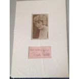 Pearl White signature piece, mounted below b/w photo. Approx. overall size 16x12. 1889 - 1938 was an