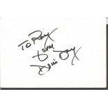 Doris Day signed 6x4 white card. b1922 is an American actress, singer, and animal welfare