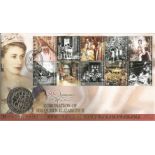 Coronation of HM Queen Elizabeth II 50th anniversary coin Benham official FDC PNC. 1 £5 crown coin