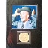Jimmy Durante signature piece, mounted below colour photo. Approx. overall size 16x12. Good