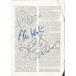 John Leyton, Jess Conrad, Marty Wilde signed page from theatre programme. Corner creased. Good