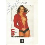 D J Sassy signed 8x6 colour photo. Dedicated. national Hip hop, RnB, Reggaeton, Dancehall and Club