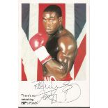 Frank Bruno signed 6x4 colour promotional photo. British former professional boxer who competed from